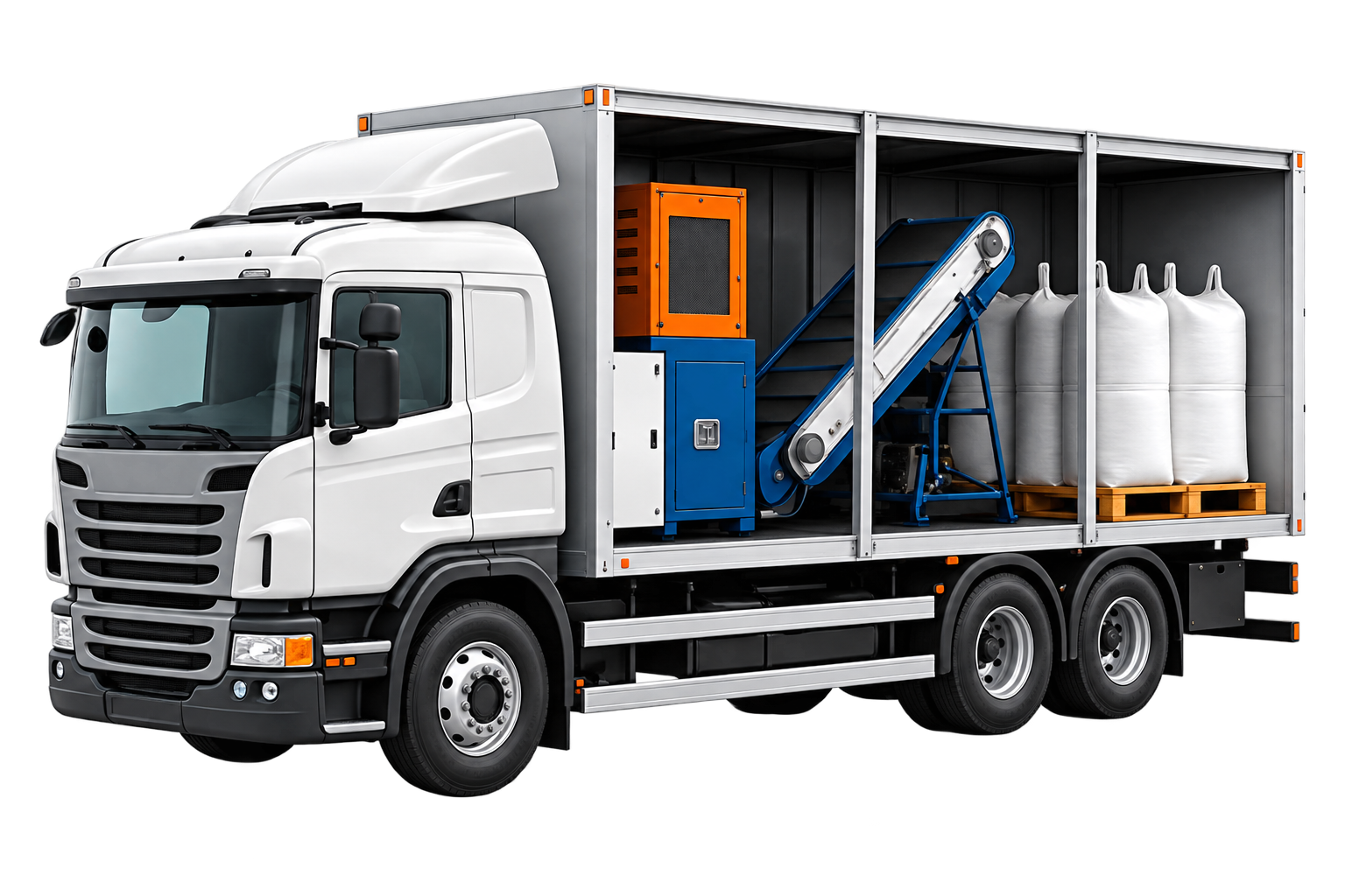 Unité mobile Carbon Blue intégrée dans un camion